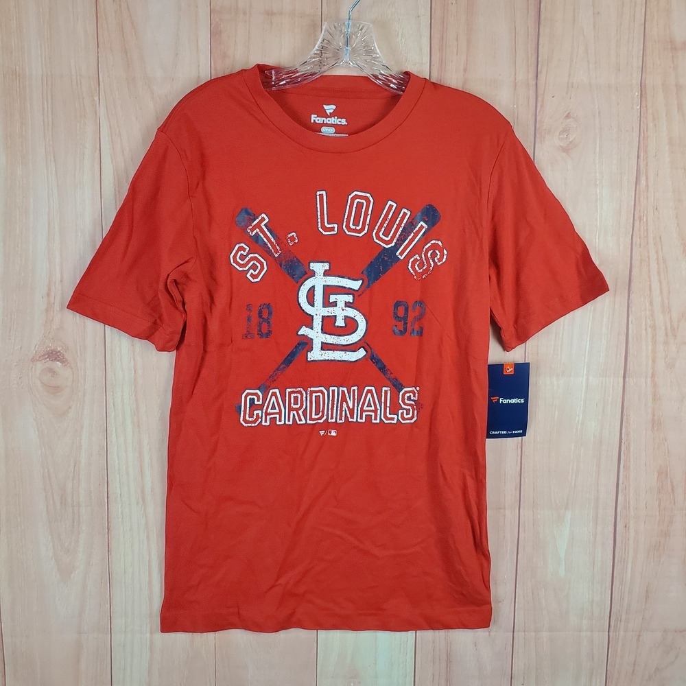 Fanatics Mens T-Shirt Sz Small Red 100% Cotton St. Louis Cardinals Short Sleeve